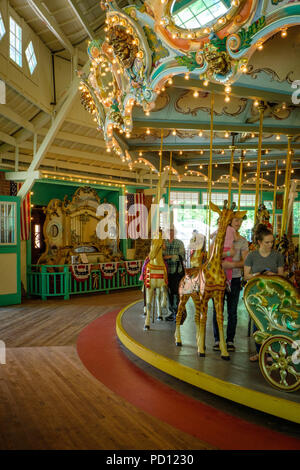 Dentzel managerie carousel, Glen Echo Park, MacArthur Boulevard, Glen Echo, Maryland Stock Photo