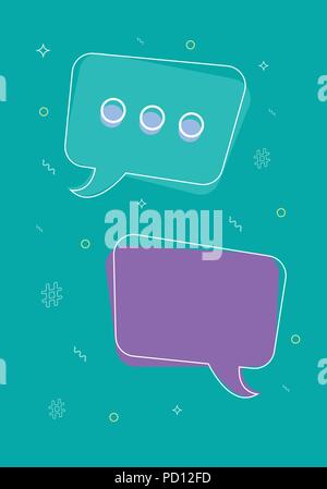 Speech bubles composition. Chat bot concept. Virtual assistance elements. Vector illustration. Stock Vector