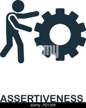 Assertiveness creative icon. Simple element illustration. Assertiveness concept symbol design from soft skills collection. Can be used for mobile and  Stock Vector