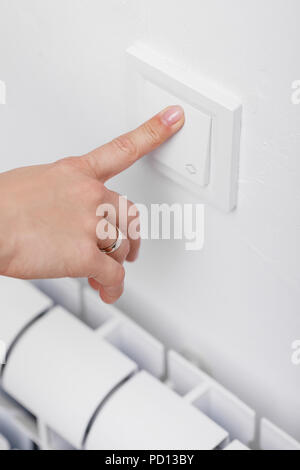 switch off light socket plug turn electric close power alamy turning finger