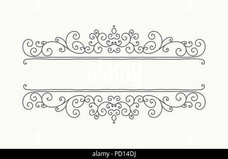 Hand drawn decorative border in retro style Stock Vector