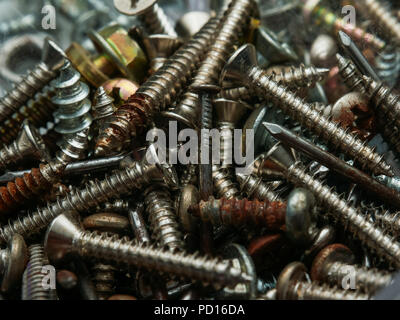 old screw Made of rusted steel Stock Photo