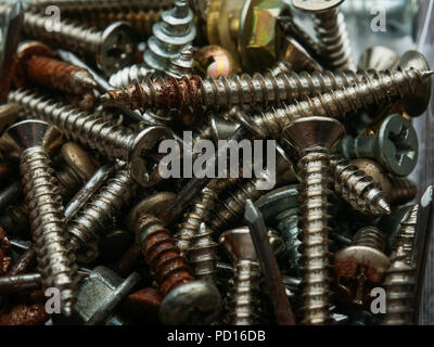old screw Made of rusted steel Stock Photo