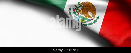 Mexican waving flag on white background Stock Photo
