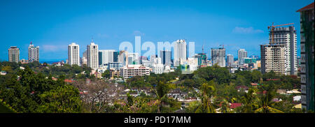 Panorama of Cebu city. Philippines. Cebu is the Philippines second most significant metropolitan centre and main domestic shipping port. Stock Photo