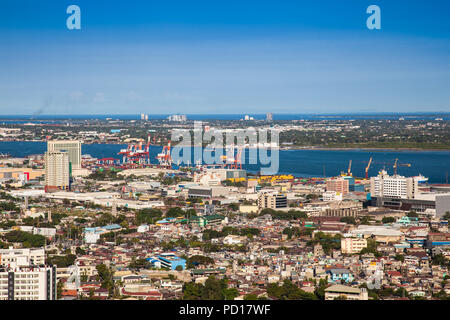 Panorama of Cebu city. Philippines. Cebu is the Philippines second most significant metropolitan centre and main domestic shipping port. Stock Photo