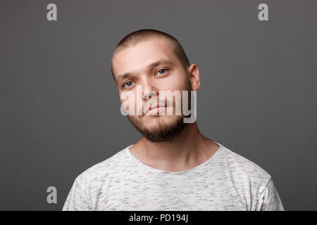 the portrait of the young bearded man Stock Photo