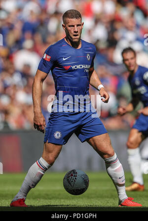 Ross Barkley of Chelsea during the FA Community Shield match between Chelsea and Manchester City at Wembley Stadium on August 5th 2018 in London, England. (Photo by John Rainford/phcimages.com) Stock Photo