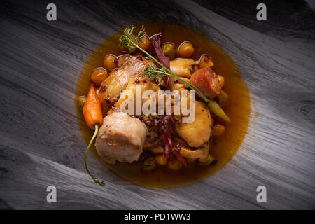 Madrid style modern callos tripe stew from Spain tapas Stock Photo