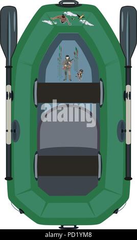 Vector inflatable boat for waterfowl hunting Stock Vector