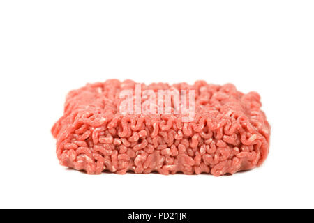 Raw ground beef on isolated white background Stock Photo