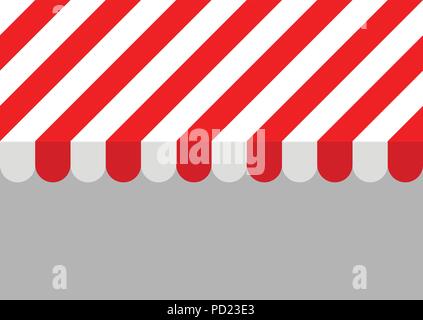 Red and white striped sunshade. Horizontally seamless pattern, EPS 8 vector illustration or background for ads, covers, posters, websites etc. No. 1 Stock Vector