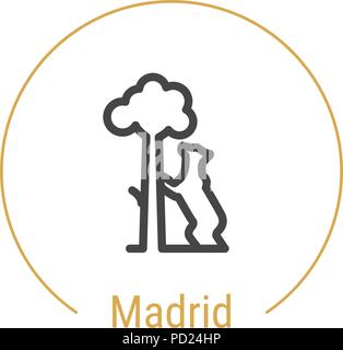 Madrid, Spain Vector Line Icon Stock Vector