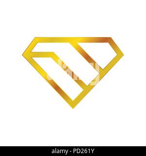 Diamond Stacked Golden Wealth Vector Symbol Graphic Logo Design Template Stock Vector