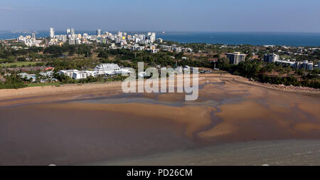 An aerial photo of Darwin, the capital city of the Northern Territory of Australia from Mindil Beach showing casino Stock Photo