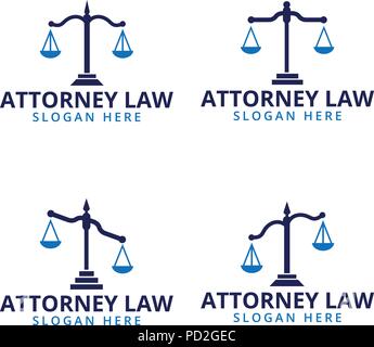 Attorney law scale logo icon template design Stock Vector