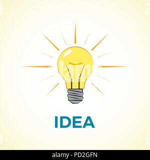 Business Concept Creative Idea with light lamp bulb. Website and promotion banners. Flat design vector illustration Stock Vector