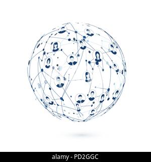 World Wide Web. Social network. Abstract texture of global network. Vector illustration Stock Vector