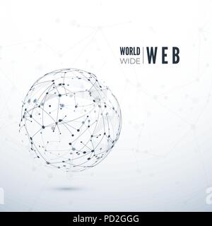 World Wide Web. Global data transfer concept. Vector illustration Stock Vector
