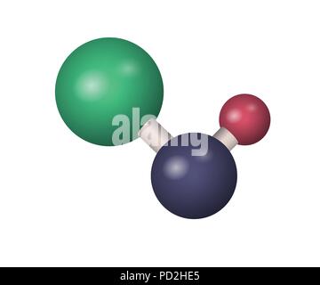 3D NaOH molecule. Caustic soda. Alkali vector illustration. Stock Vector