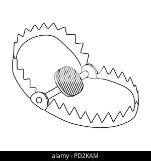 Trap icon in outline style isolated on white background. Hunting symbol vector illustration. Stock Vector