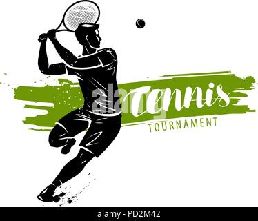 Tennis banner. Sport concept, vector illustration Stock Vector