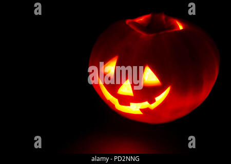 Halloween pumpkin isolated on black background Stock Photo