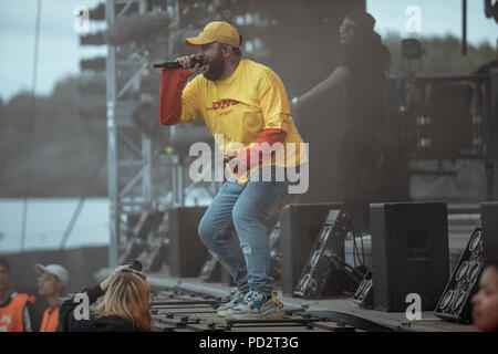 Denmark, Roskilde - July 5, 2018. The Canadian rapper and singer Belly ...