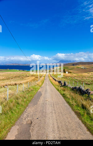 Culkein North Road near Clashmore and Stoer with Ben More in the background Stock Photo