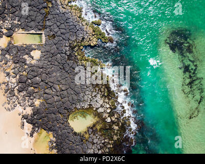 Aerial of Shelly Beach, Ballina NSW Australia Stock Photo