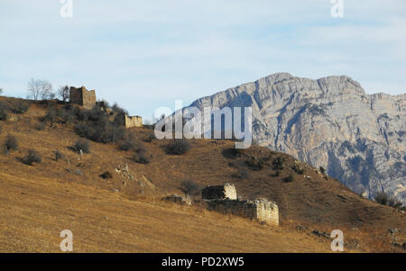Towers of Ingushetia. Ancient architecture and ruins Stock Photo