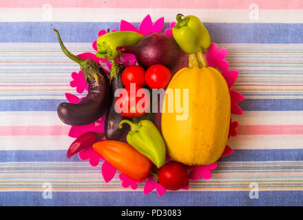 Assortment of fresh fruits and vegetables Stock Photo
