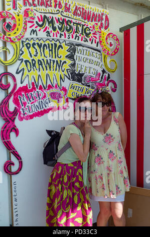 Cartoonist at the Pier Herne Bay as part of the Herne Bay Cartoon Festival Held Annually Stock Photo