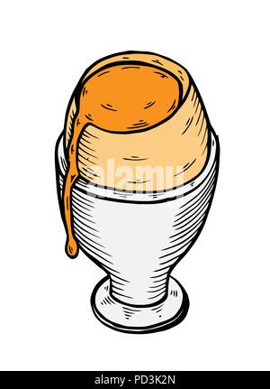 Tasty boiled egg icon Stock Vector