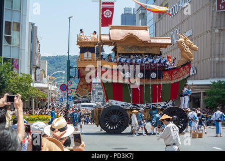 japanese men with Mikoshi at Gion Matsuri, Kyoto, Japan, 2018 Stock Photo