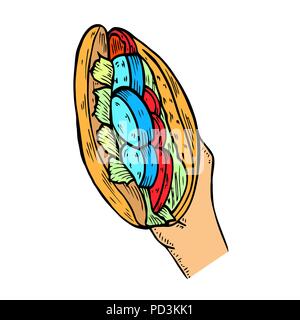 shawarma in hand Stock Vector