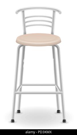 metallic bar chair stool vector illustration isolated on white background Stock Vector