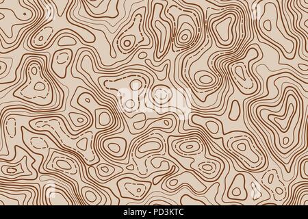 Seamless pattern topographic map background. Vector illustration. Detailed topographic map. Thin line design. Stock Vector