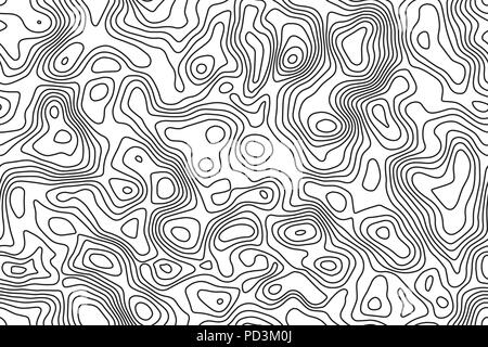 Seamless Vector Topographic Map Background. Line Topography Map 