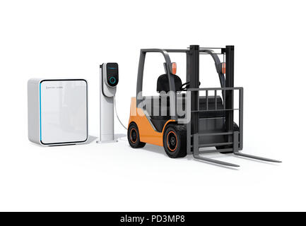 Battery Charging Of Electric Forklift Loader Stock Photo Alamy