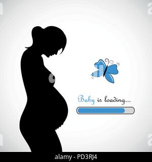 pregnant woman baby boy is loading vector illustration Stock Vector
