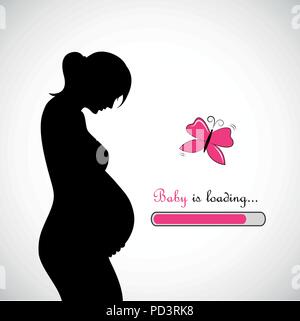 pregnant woman baby girl is loading vector illustration Stock Vector