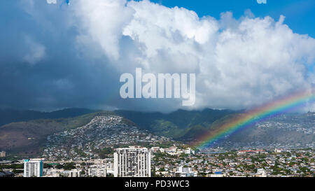 Palolo valley aerial Oahu Hawaii N Pacific Stock Photo - Alamy