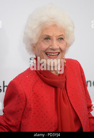 Actress Charlotte Rae attends the 'Ricki And The Flash' New York premiere at AMC Lincoln Square Theater on August 3, 2015 in New York City. Stock Photo