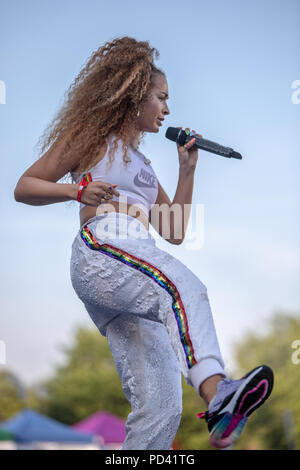 Ella Eyre on the Main Stage at Brighton Pride 2018 Stock Photo