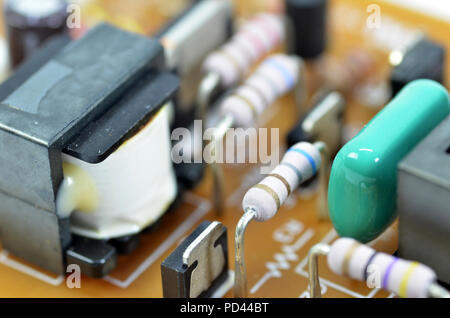 Electronic PCB printed circuit board in macro close-up Stock Photo