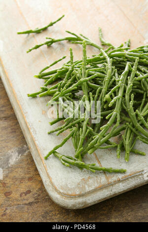 preparing fresh samphire Stock Photo