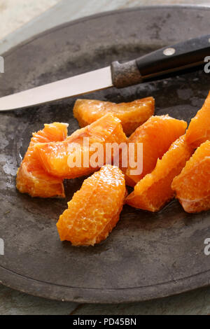 prepared blood orange segments Stock Photo