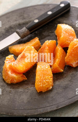 prepared blood orange segments Stock Photo