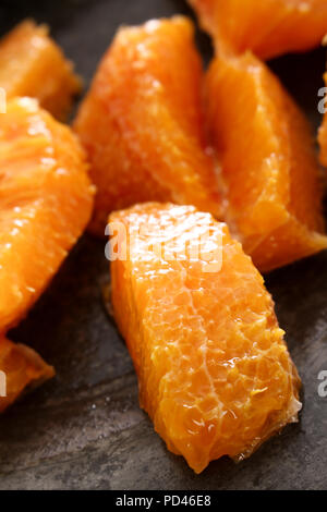 prepared blood orange segments Stock Photo